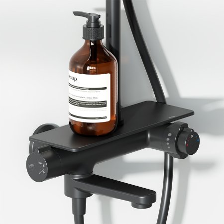 Душевая система Damixa Jupiter 977760300 с термостатом Черная матовая 