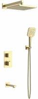 Душевая система Vincea Next VSFW-1N3TBG с термостатом Брашированное золото