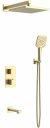 Душевая система Vincea Next VSFW-1N3TBG с термостатом Брашированное золото 