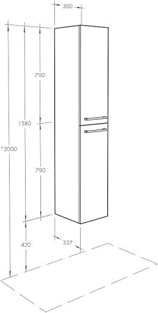 Шкаф пенал Aquaton Мадрид М 30 1A129603MA010 подвесной Белый 