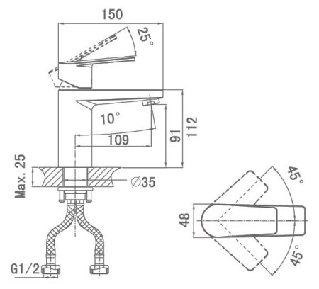Смеситель D&K Lessing Rhein DA1322101 для раковины 