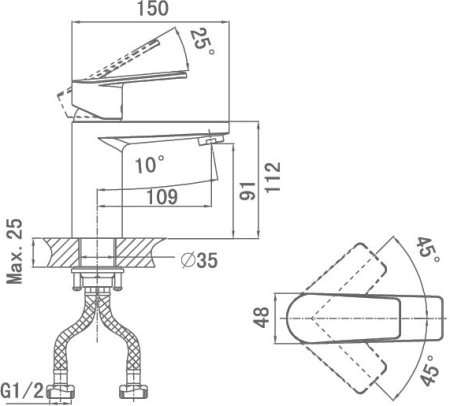 Смеситель D&K Lessing Rhein DA1322101 для раковины 
