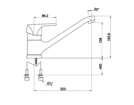 Смеситель Timo Nordic 0153F chrome для кухонной мойки 