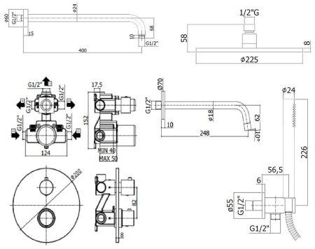 Душевая система Paffoni Light KITLIQ019CR046 с термостатом Хром 