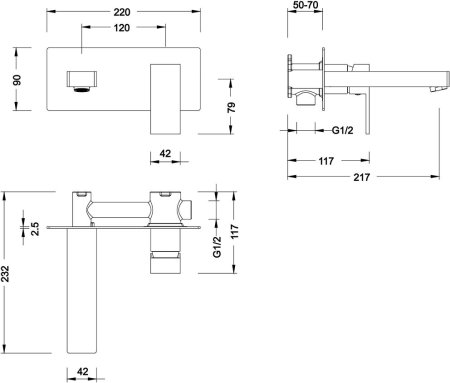 Смеситель Timo Selene 2071/17SM с внутренней частью, для раковины, золото матовое 