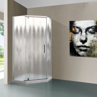 Душевой уголок Vincea Stresa VSP-1S100CH 100х100 см. хром , стекло шиншилла