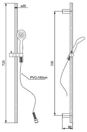 Душевой гарнитур Paini Bergamo BRCR121L12 Хром 