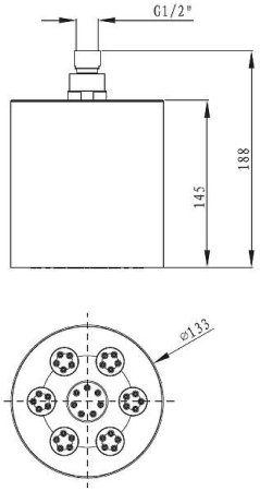 Верхний душ Cezares CZR-SPW130-01 Хром 