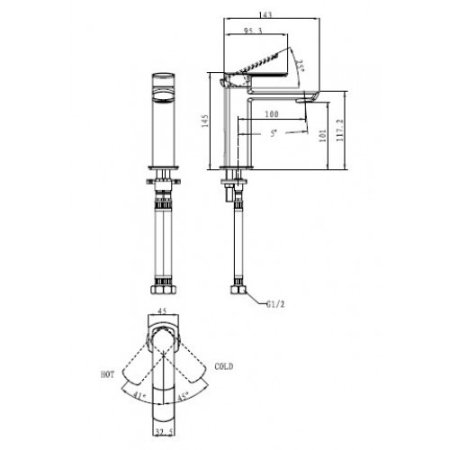 Смеситель для раковины Kaiser Saga 53011 Хром 