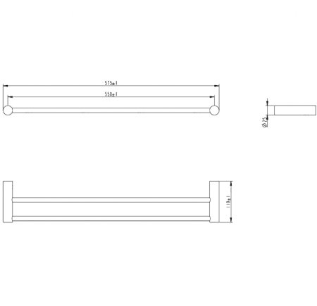 Полотенцедержатель Melana MLN-865002 двойной Сатин Хром 