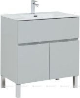 Тумба с раковиной Aquanet Алвита New 80 1 ящик, 2 дверцы, серый