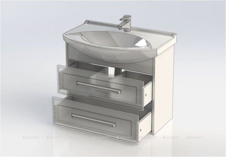 Тумба с раковиной Aquanet Остин 75 белый 