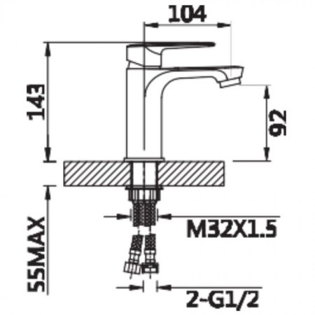 Cмеситель для раковины ViEiR V073511 Хром 