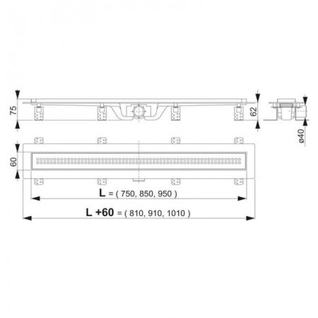 Трап желоб AlcaPlast APZ-9 (850мм) Хром 