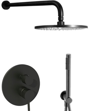 Душевая система Paffoni Light KITLIG018NO Черная матовая 