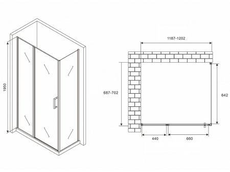 Душевой уголок Abber Sonnenstrand 120х70 AG04120MS-S70M профиль Хром стекло матовое 