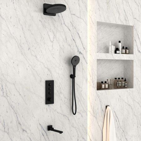 Душевая система Vincea Inspire VSFW-433TI1MB с термостатом Черная матовая 