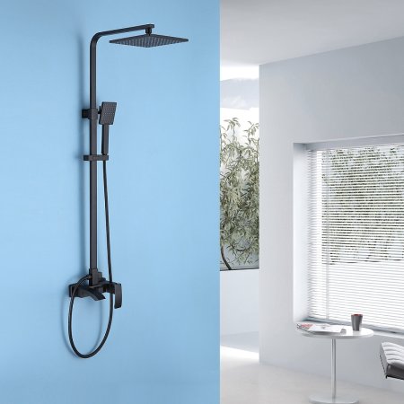 Душевая система Abber Wasserfall AF8616B Черная матовая 