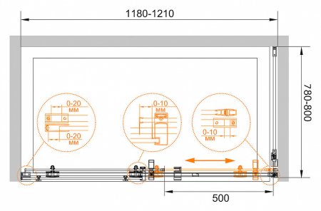 Душевой уголок Cezares Stylus O M AH1 120/80 C Cr 