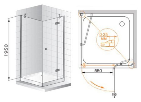 Душевой уголок Cezares Verona A1 100 P Cr R 