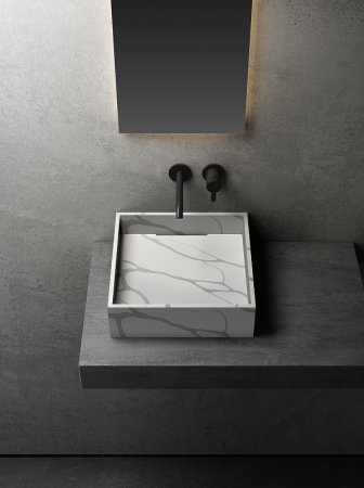 Раковина-чаша Abber Blitz 40 AS2502GB Белый мрамор 