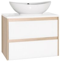 Тумба под раковину Style Line Монако 80 Люкс Plus подвесная Ориноко Белый лакобель