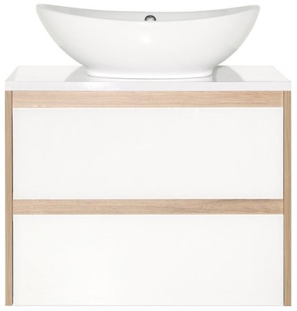 Тумба под раковину Style Line Монако 80 Люкс Plus подвесная Ориноко Белый лакобель 