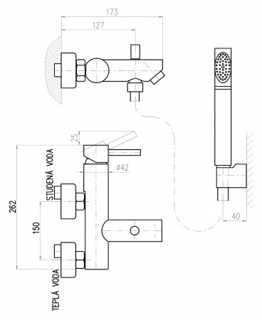 Смеситель Rav Slezak Seina SE954.5/1 для ванны с душем 