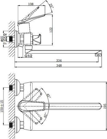 Смеситель Rush Nevis NE1735-51 универсальный 