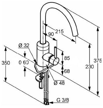 Смеситель для кухонной мойки Kludi Bozz 428030576 