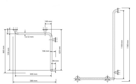 Поручень Bemeta Help program 301112024 левый, белый 