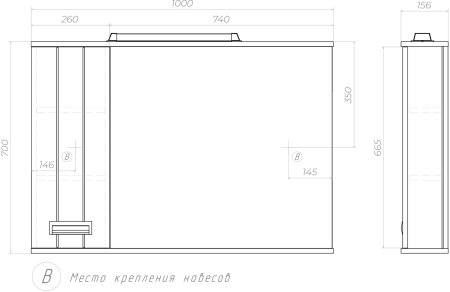 Зеркало со шкафом VIGO Diana z.DIA.100.L.El, 100 см 