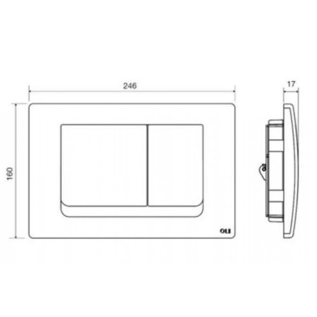Кнопка смыва Oli Ria 640584 глянцевый хром 