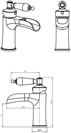 Смеситель для раковины Boheme Vogue 201-PR Бронза 