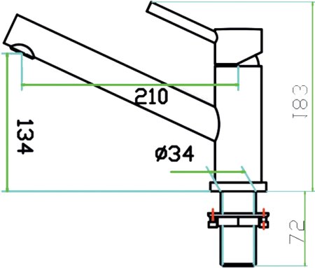 Смеситель для кухонной мойки Zorg Inox Linus 