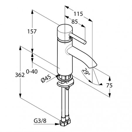 Смеситель Kludi Bozz 382900576 для раковины 