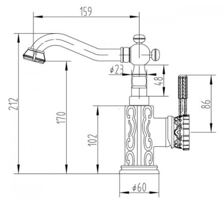 Смеситель Zorg Antic A 114U-BR для раковины 