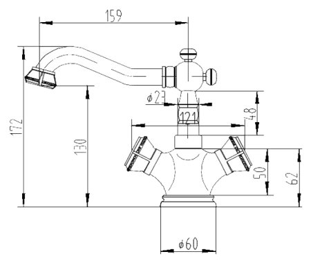 Смеситель Zorg Antic A 5005U-BR для раковины 