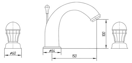 Смеситель Migliore Korona Swarovski ML.KRN-4712 CrDo для раковины 