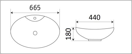 Раковина CeramaLux 7025 накладная 