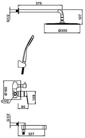 Душевая система Gappo G7199-30 Сатин 