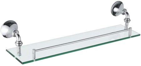 Полка стеклянная Rose RG1219, хром 