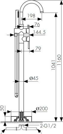 Смеситель для ванны Kaiser Merkur 26282 Хром 