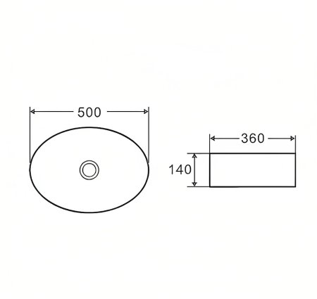 Раковина-чаша D&K Matrix 50 DT1390316 Белая 