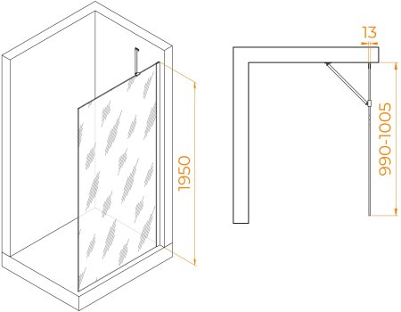 Душевая перегородка RGW WA-110B 1000 