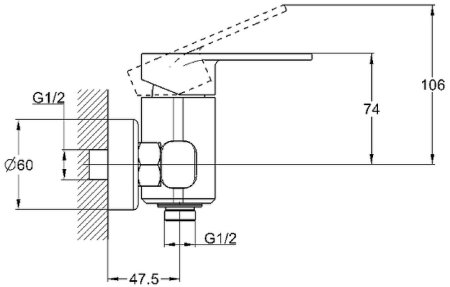 Смеситель для душа G-Lauf NOB5-A128YB Черный матовый 