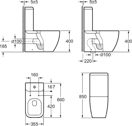 Унитаз компакт Allen Brau Infinity 4.21001.20 Белый без бачка и сиденья 