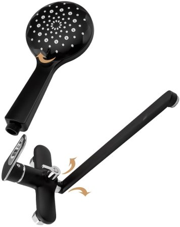 Смеситель для ванны Frap H49-6 F2249-6 универсальный Черный матовый Хром 