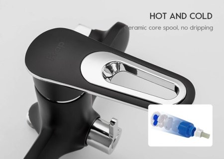 Смеситель для ванны Frap H49-6 F2249-6 универсальный Черный матовый Хром 