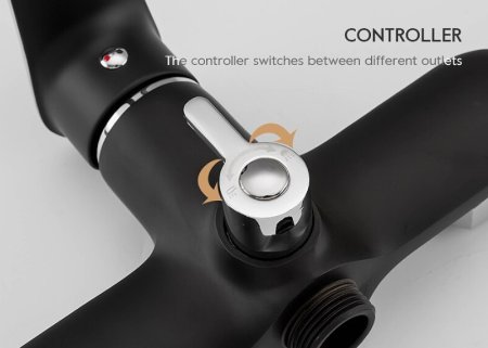 Смеситель для ванны Frap H49-6 F2249-6 универсальный Черный матовый Хром 